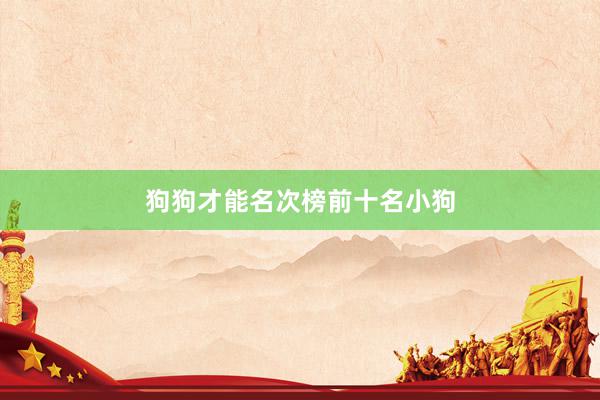 狗狗才能名次榜前十名小狗
